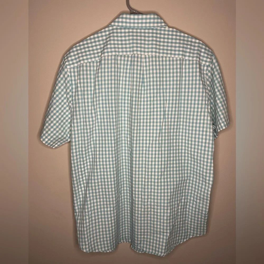 EUC - Men’s Quality Linen Tailored by J.Crew Plaid Shirt- Blue & White - Size: L